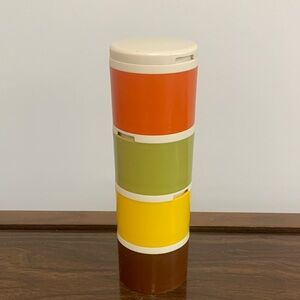 Stackable Retro Tumbler Set in Orange, Olive, Yellow & Brown